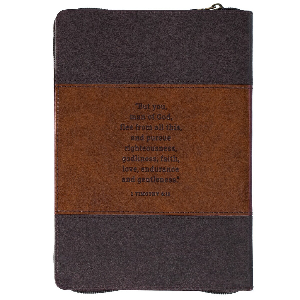 Journal Man of God Honey Brown/Espresso Classic Zip