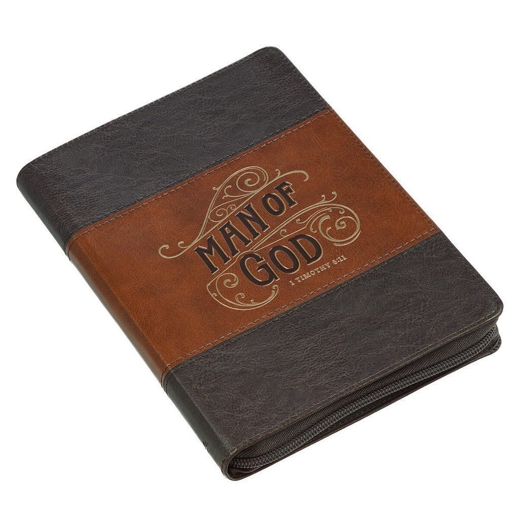 Journal Man of God Honey Brown/Espresso Classic Zip