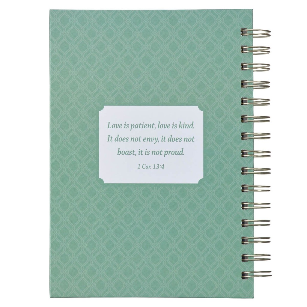 Journal Love Is Patient Green Wirebound