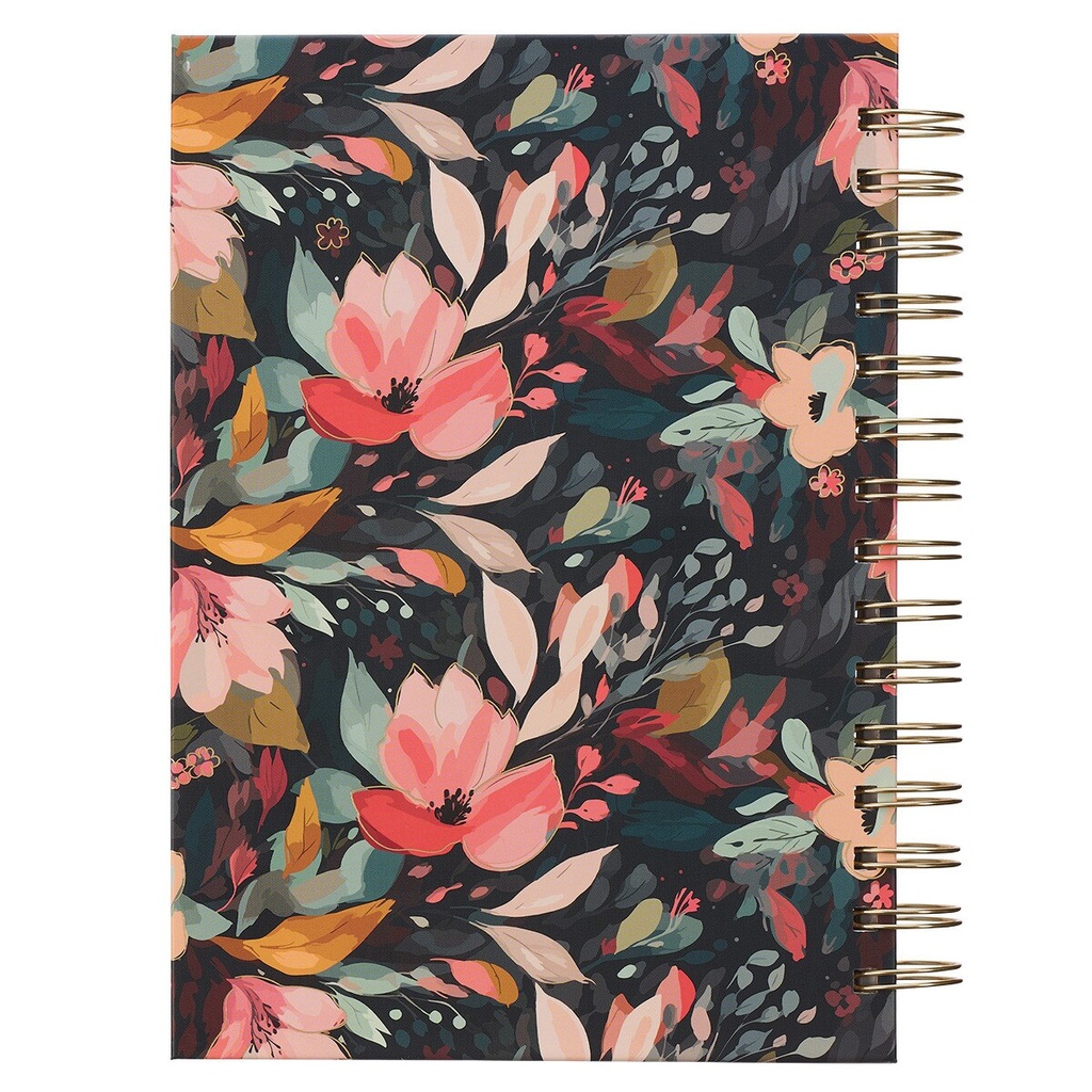 Journal I Know The Plans Floral Black Wirebound