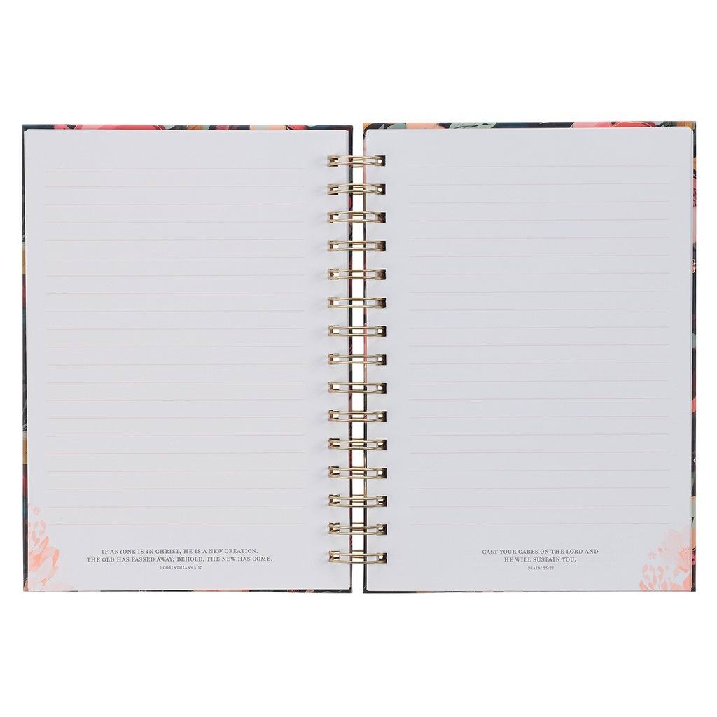 Journal I Know The Plans Floral Black Wirebound