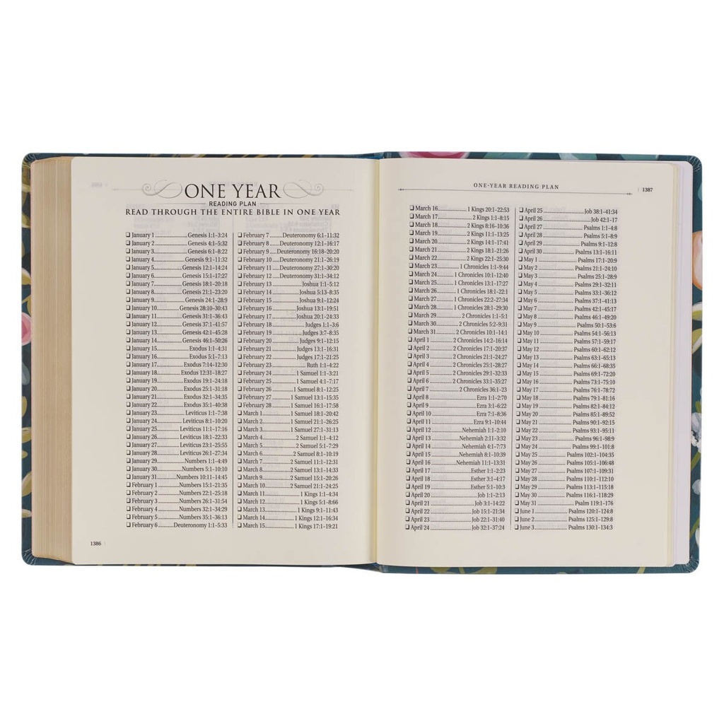 KJV Notetaking Large Print Love The Lord Teal Floral (01/25)