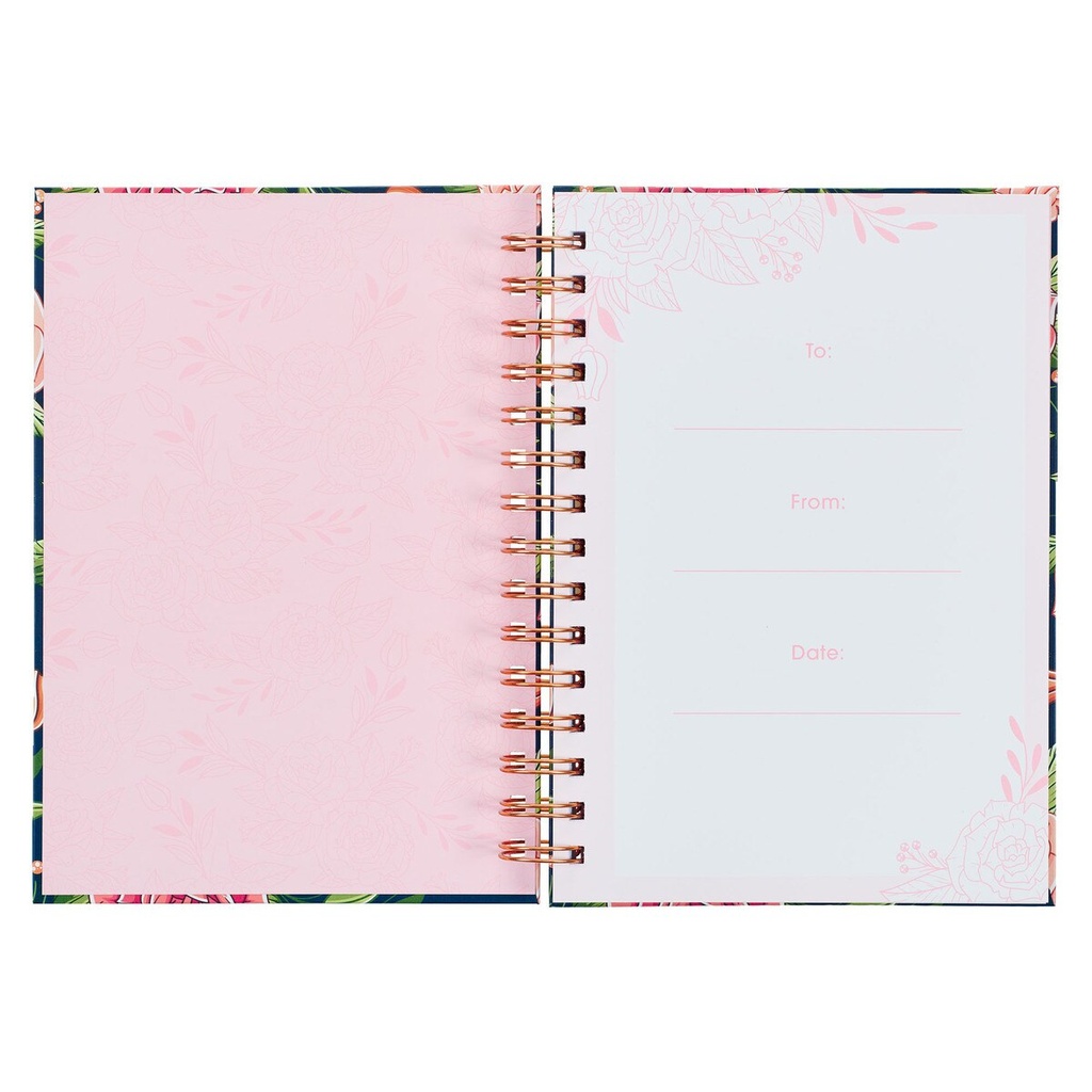 Journal Strength and Dignity Pink Rose Wirebound