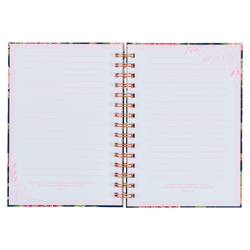 Journal Strength and Dignity Pink Rose Wirebound