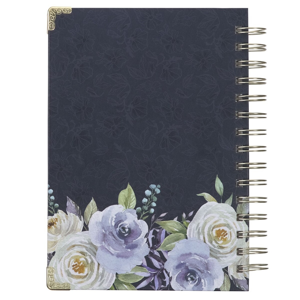 Journal Strength & Dignity Black/White Flowers