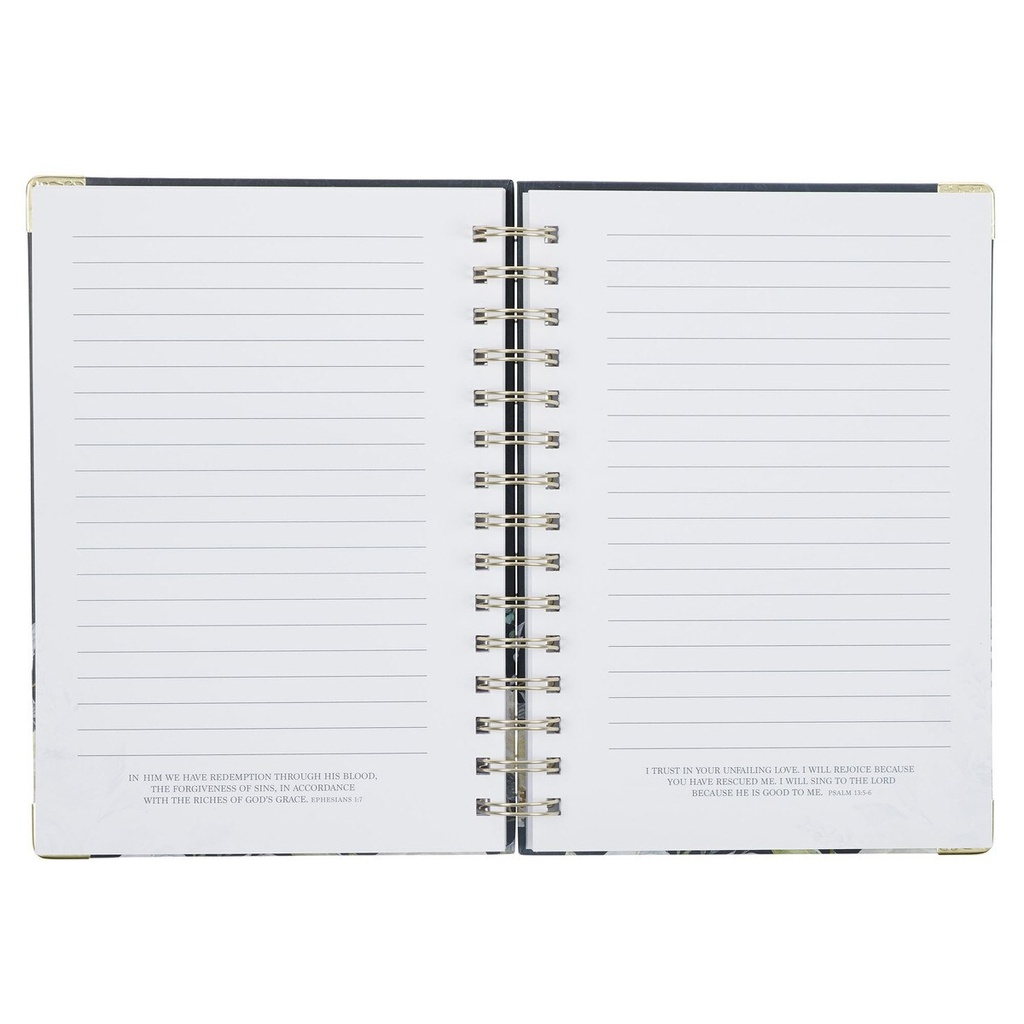 Journal Strength & Dignity Black/White Flowers