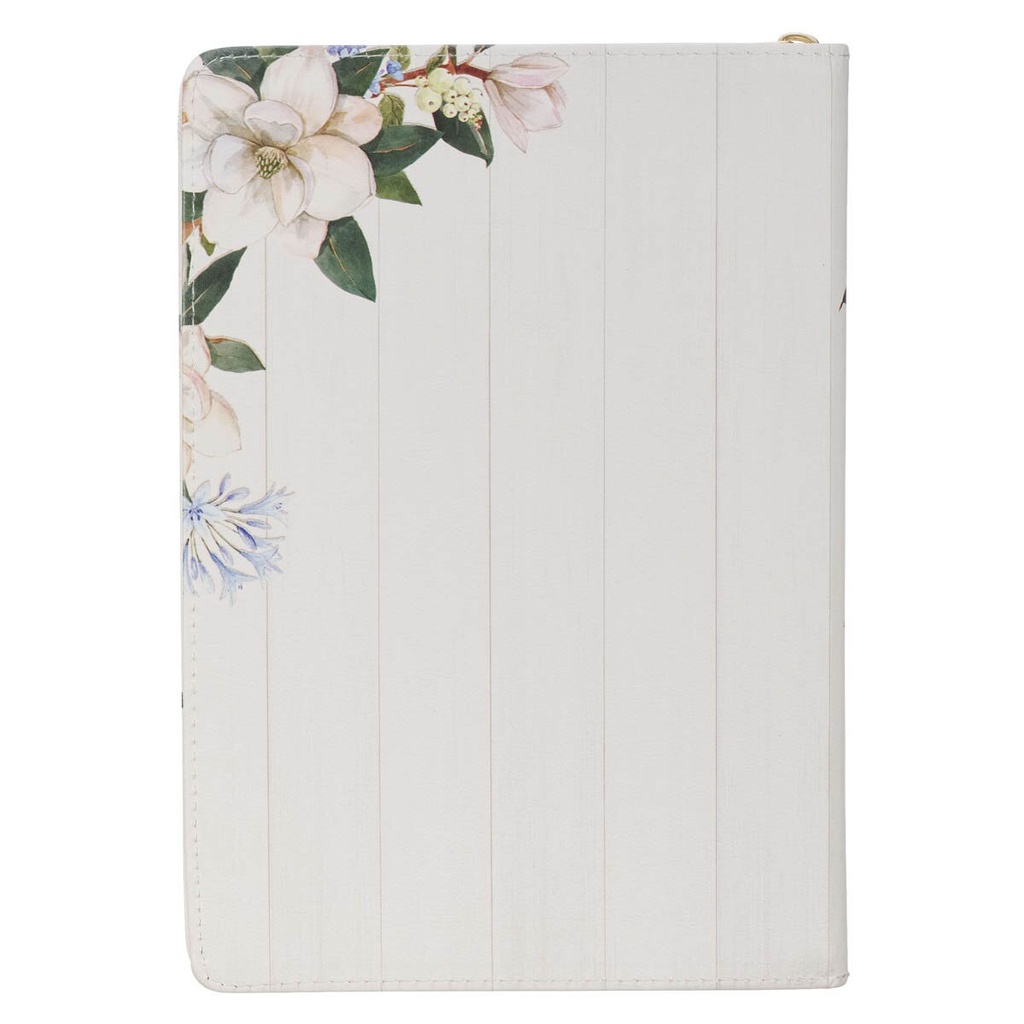 Journal Strength & Dignity Blue Floral Zip