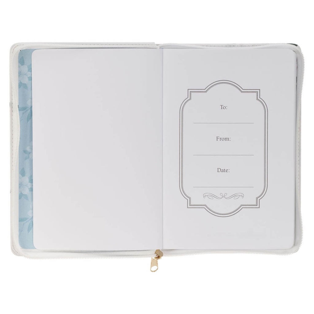 Journal Strength & Dignity Blue Floral Zip