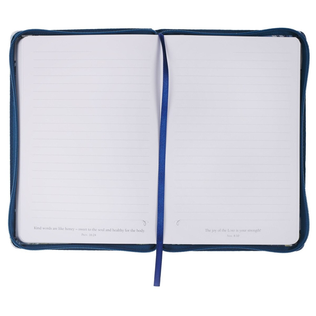 Journal Strength & Dignity Classic Blue Rose Zip