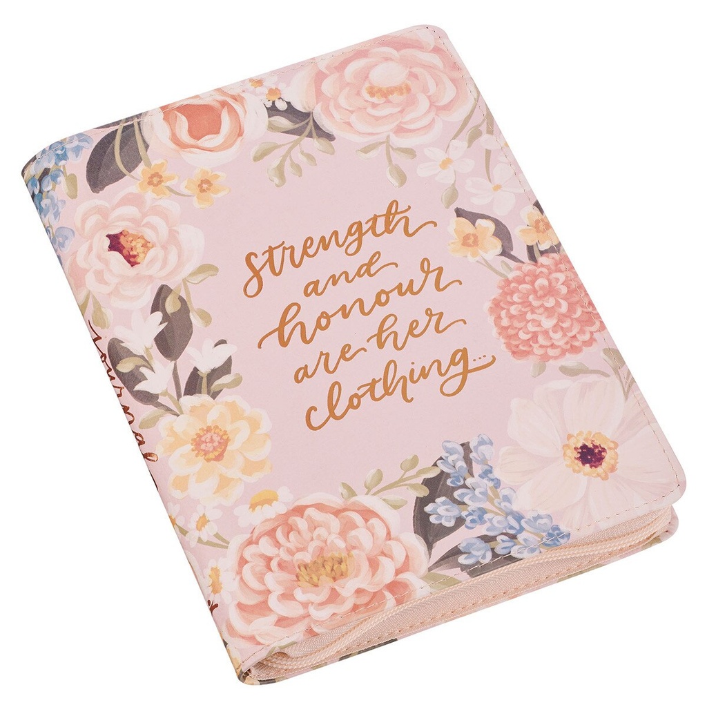 Journal Strength & Honour Pink Floral Zip (01/25)