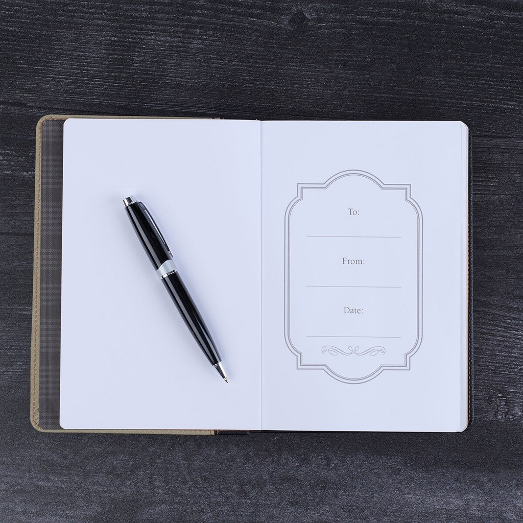Journal Trust In The Lord Black & Sand w/Pen Holder
