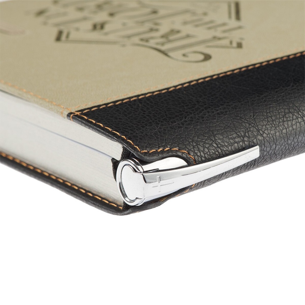 Journal Trust In The Lord Black & Sand w/Pen Holder