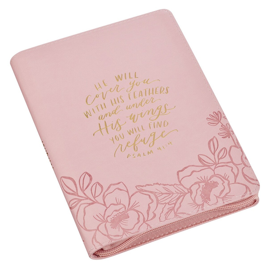 Journal Under His Wings Pink Zip (01/25)