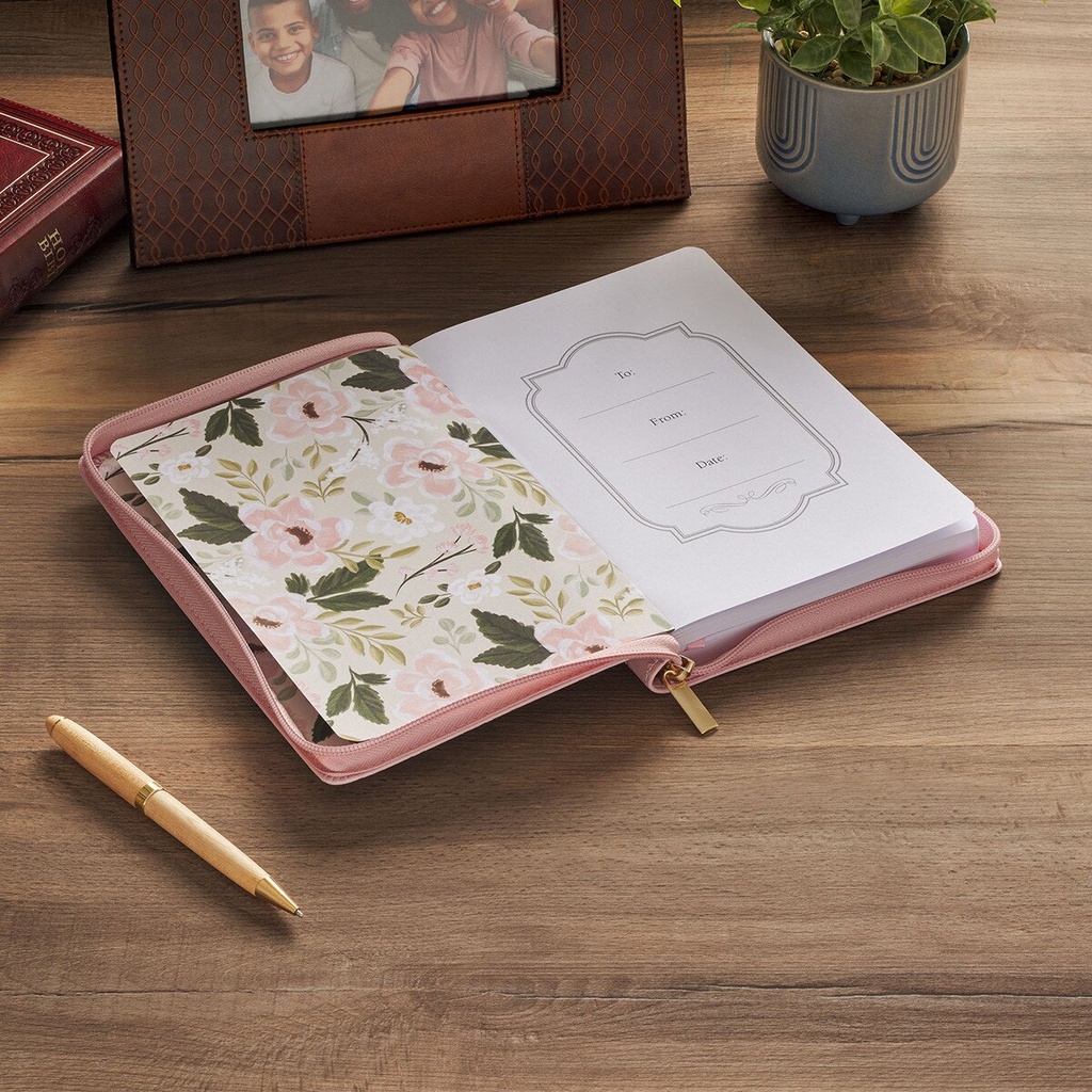 Journal Under His Wings Pink Zip (01/25)