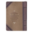 Journal W/Zipper Be Strong Josh 1:9 LuxLeather