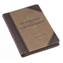 Journal W/Zipper Be Strong Josh 1:9 LuxLeather