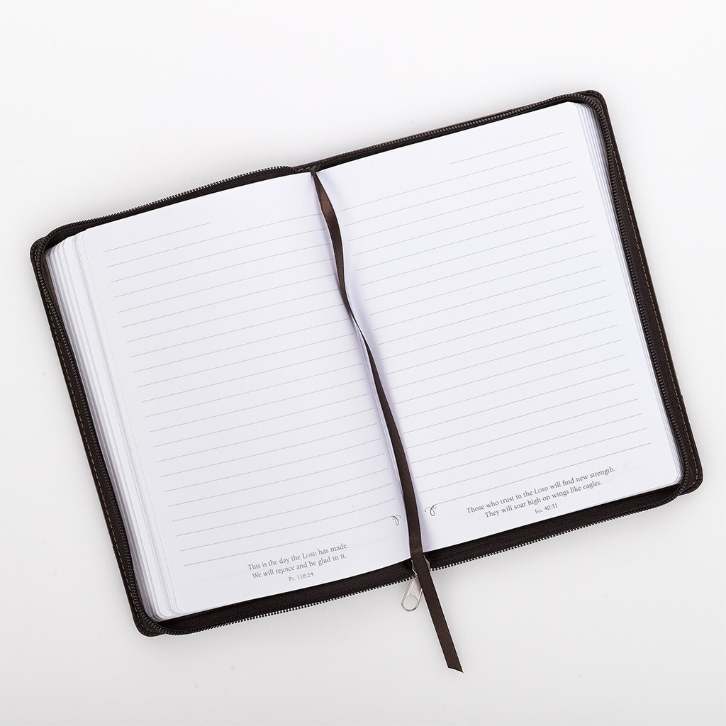 Journal W/Zipper Be Strong Josh 1:9 LuxLeather