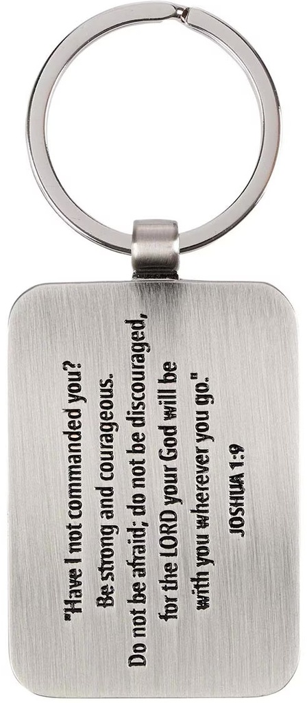 Keyring in Tin Be Strong & Courageous