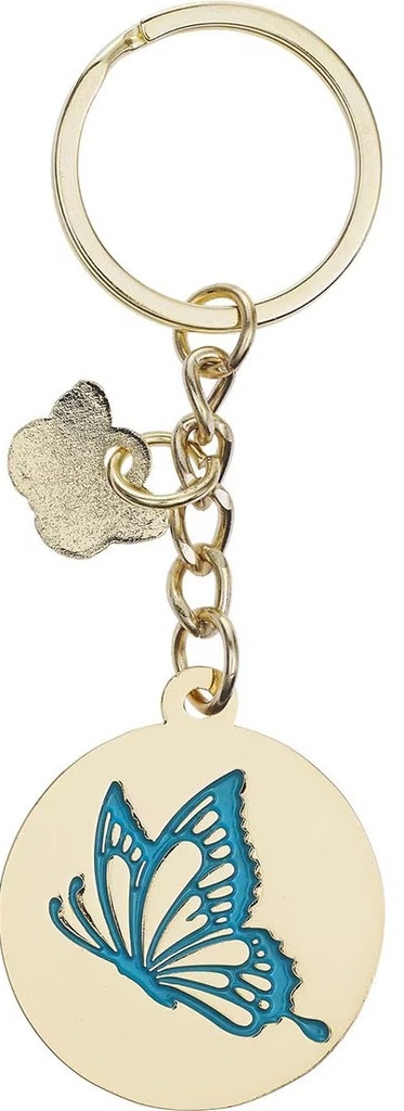 Keyring Live By Faith Purple Metal