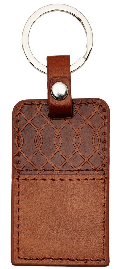 Keyring LuxLeather Tan Twirl Jer 29:11
