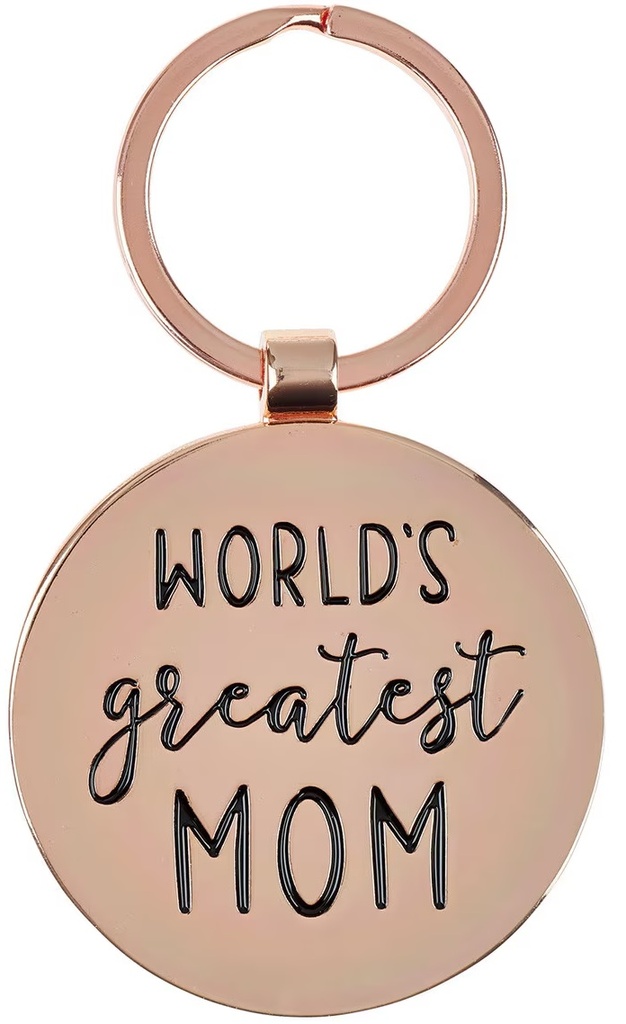 Keyring Worlds Greatest Mom Peach Floral (02/25)