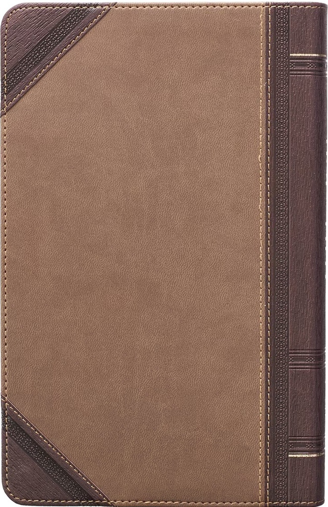 KJV Bible Giant Print Walnut & Tan LuxLeather