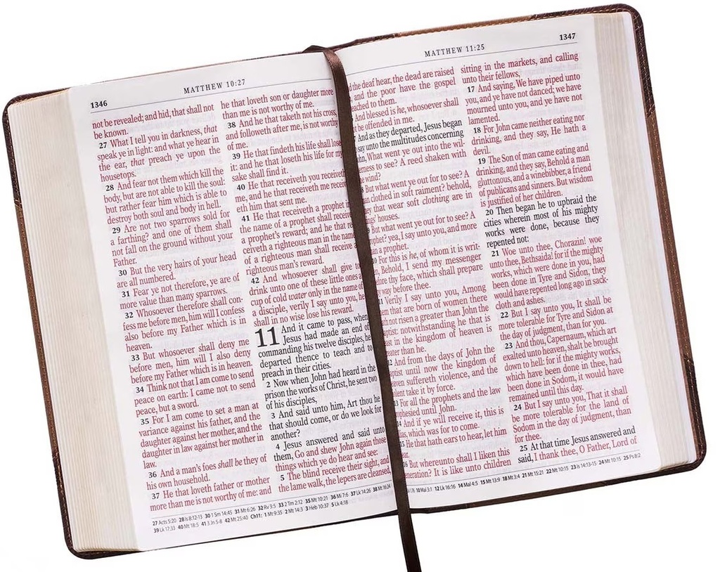 KJV Bible Giant Print Walnut & Tan LuxLeather