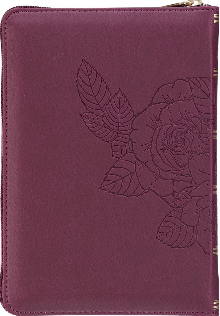 KJV Compact Bible Burgundy Debossed Zip