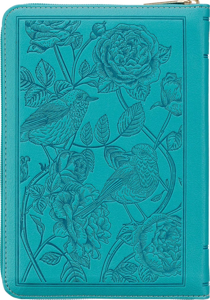 KJV Compact Bible Teal Debossed Zip