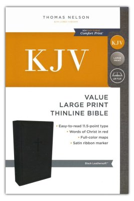 KJV Value Thinline Bible Large Print Black I/L