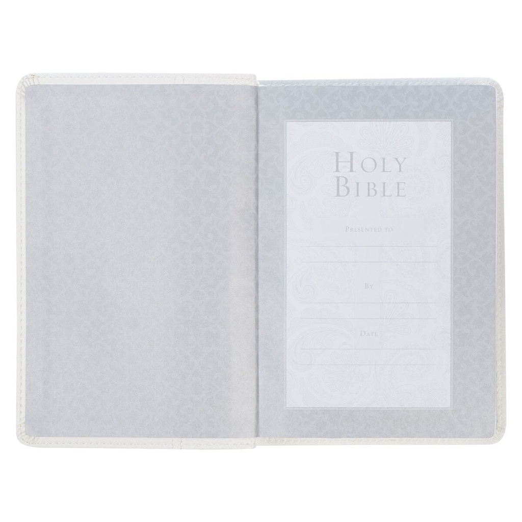 KJV Compact Bible White Luxleather