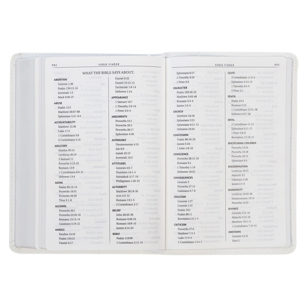 KJV Compact Bible White Luxleather