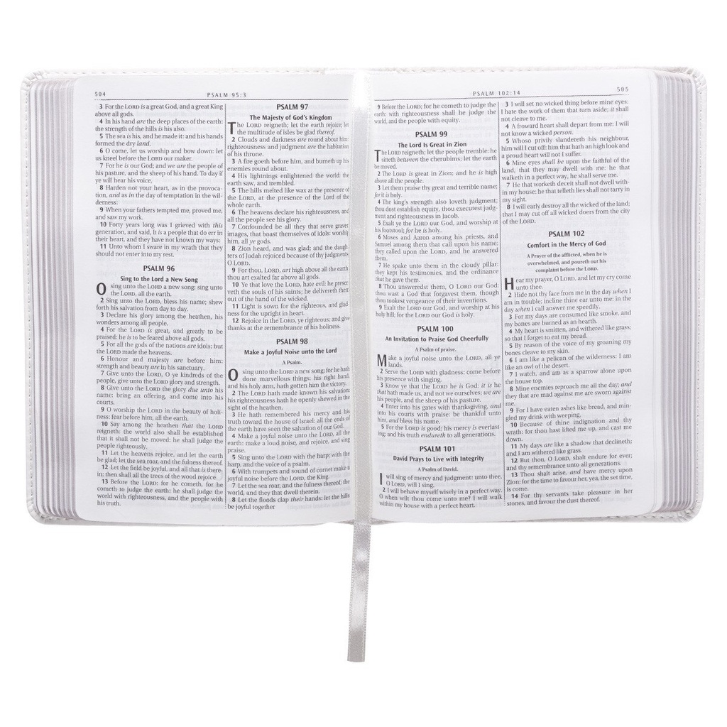 KJV Compact Bible White Luxleather