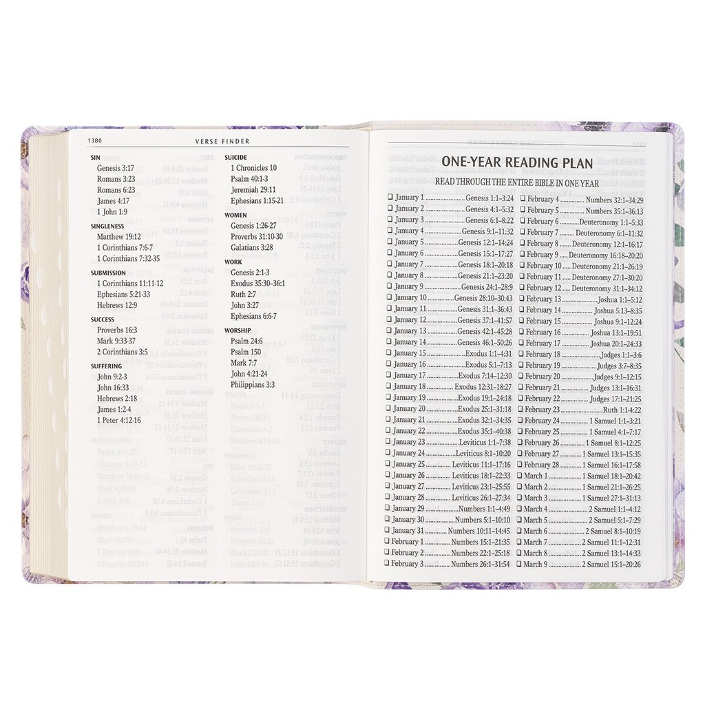 KJV Giant Print Full Size Bible White Floral Gold Foil (08/2