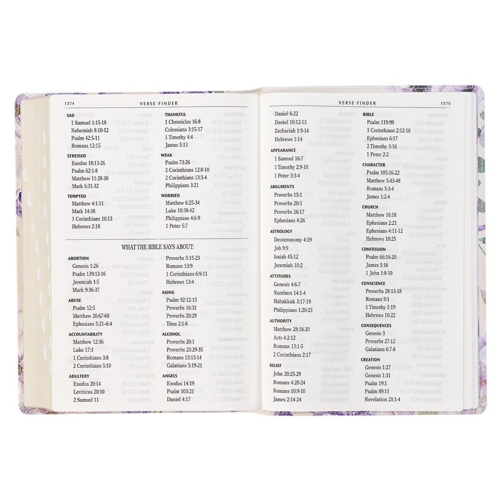 KJV Giant Print Full Size Bible White Floral Gold Foil (08/2