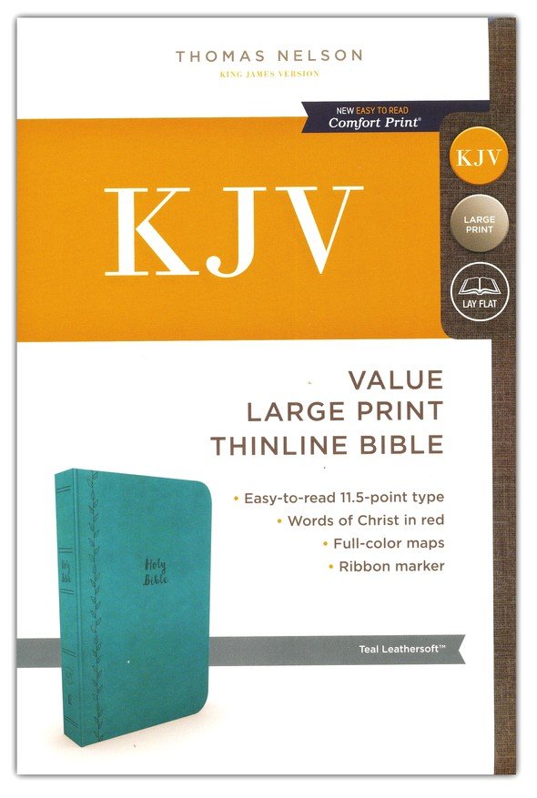 KJV Value Thinline Bible Large Print Teal Imitation Leather