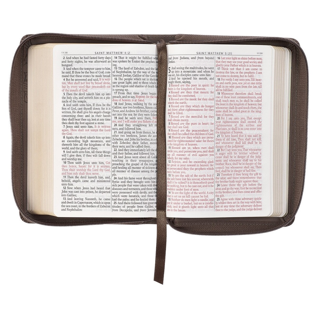 KJV Large Print Compact Tan Debossed