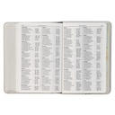 KJV Large Print Compact White Silver Foil Debossed