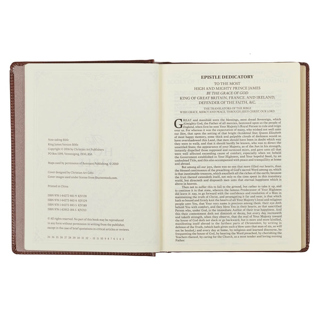 KJV Note-taking Bible Saddle Tan Faux Leather