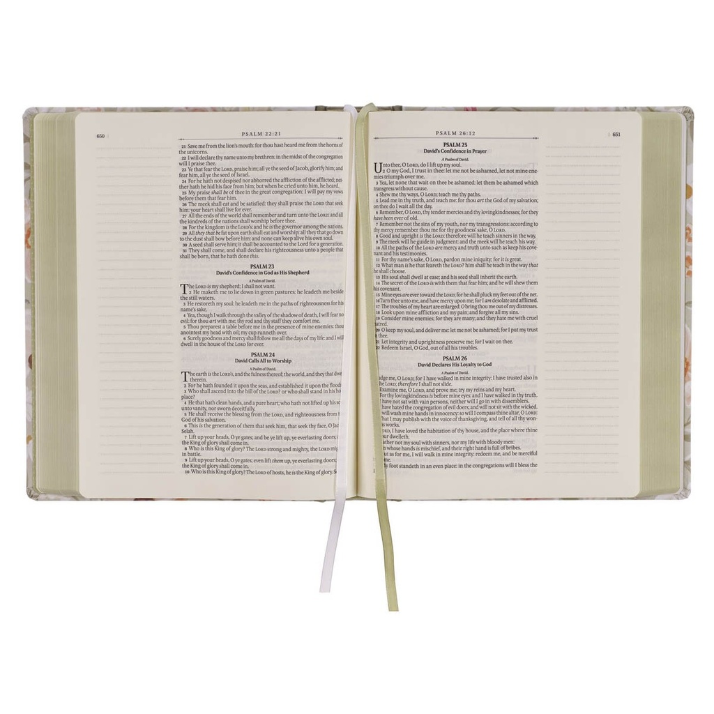 KJV Notetaking Large Print Not My Will Sage Green Floral (01/25)