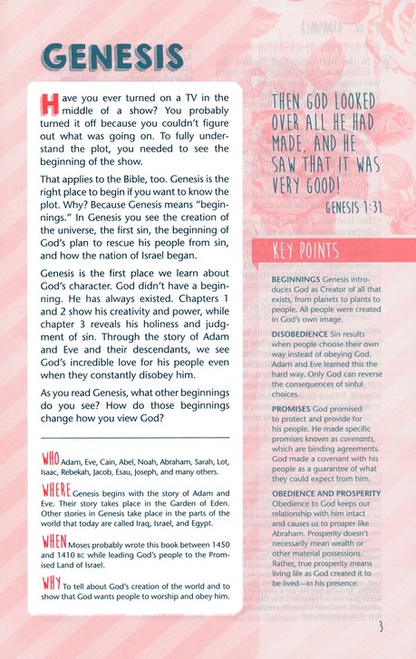 NLT Girls Life Application Study Bible Purple/Teal Flower