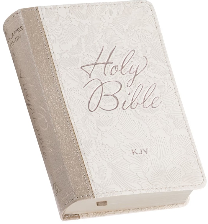 KJV Pocket Bible Ivory White Debossed Zip