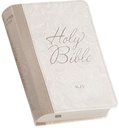 KJV Pocket Bible Ivory White Debossed Zip
