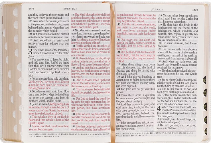 KJV Super Giant Print Bible White Debossed Gold Foil