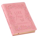 Live Free 366 Devotions Pink Faux Leather