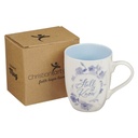 Mug Be Still & Know Blue Blooms