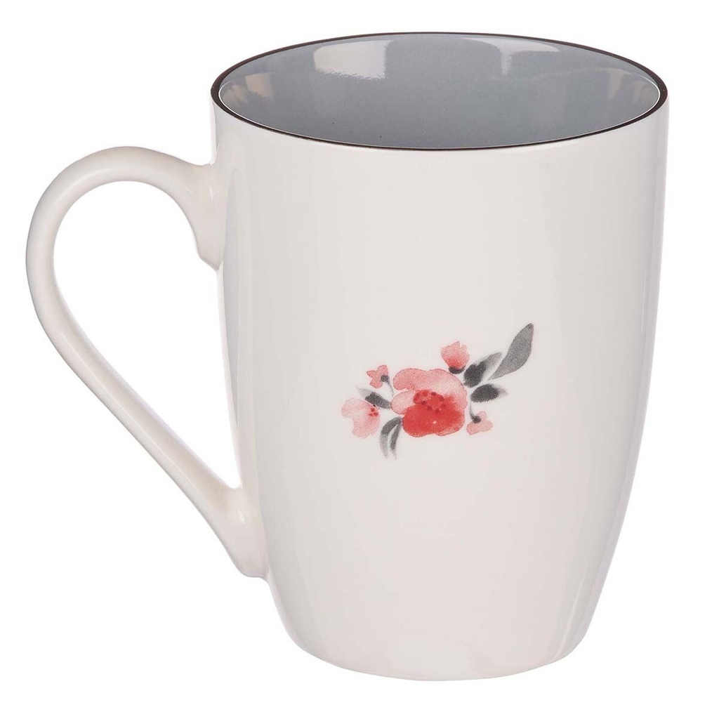 Mug Be Strong And Courageous White/Grey Ceramic