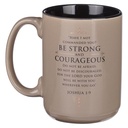 Mug Be Strong & Courageous Walnut & Tan