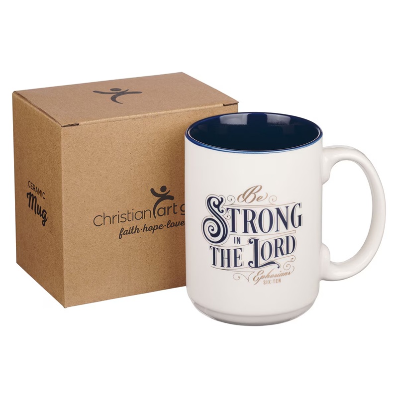 Mug Be Strong In The Lord White/Navy Blue