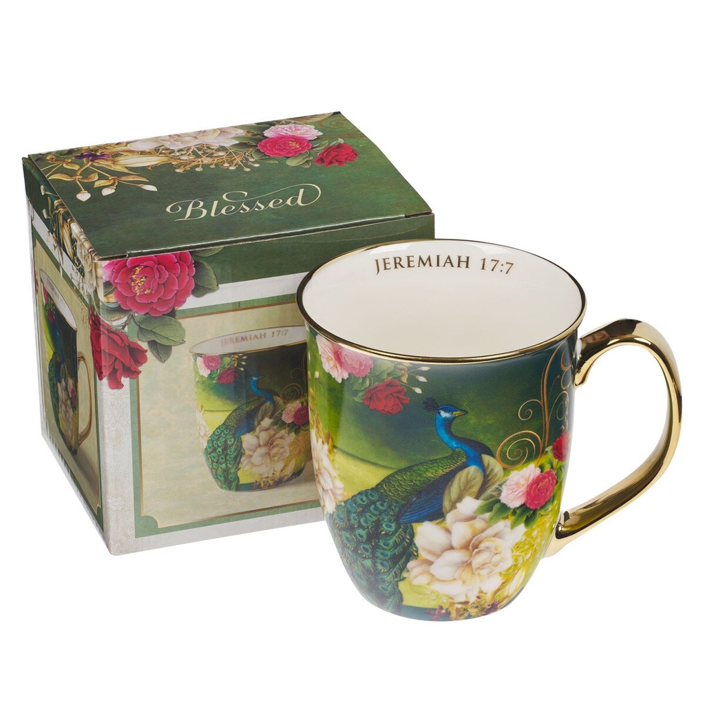 Mug Blessed Peacock Jeremiah 17:7